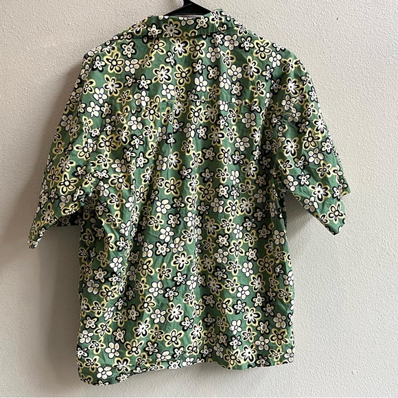 Marni x Uniqlo Green Retro Floral Pattern Button Up Shirt Short Sleeve Mens XS - Picture 2 of 5